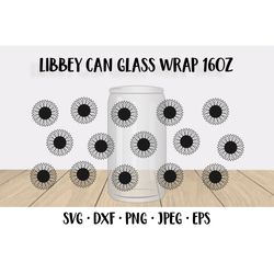 sunflower beer can glass wrap template svg