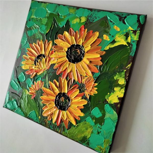 Flower-bouquet-art-impasto-canvas-painting-acrylic-sunflower-wall-decor.jpg
