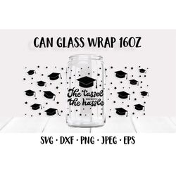 Funny graduation can glass wrap SVG. Graduate glass can