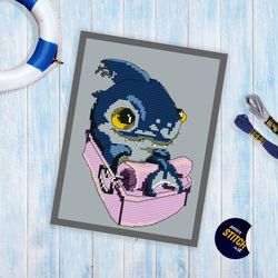 baby shark cross stitch pattern pdf