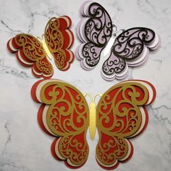 3D paper butterfly svg | Butterfly stencil | Butterfly template | Svg files for cricut