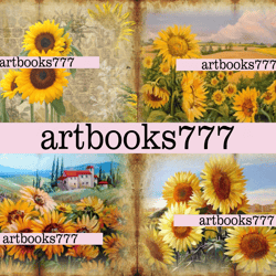 sunflower, scrapbooking, ephemera, junk journal, digital paper
