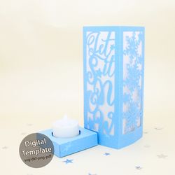 Let it snow lantern svg | Lantern centerpiece | Snowflake lantern template | Christmas decor