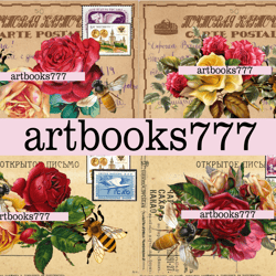 bees, beekeeper, bee set, honey, scrapbooking, ephemera, JUNK JOURNAL, digital paper, card-1