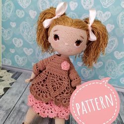 PATTERN Crochet baby doll Mary pdf in English, Amigurumi doll toy tutorial.