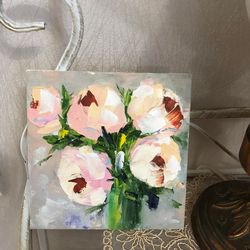 Pionies Floral Art Oil Painting mini