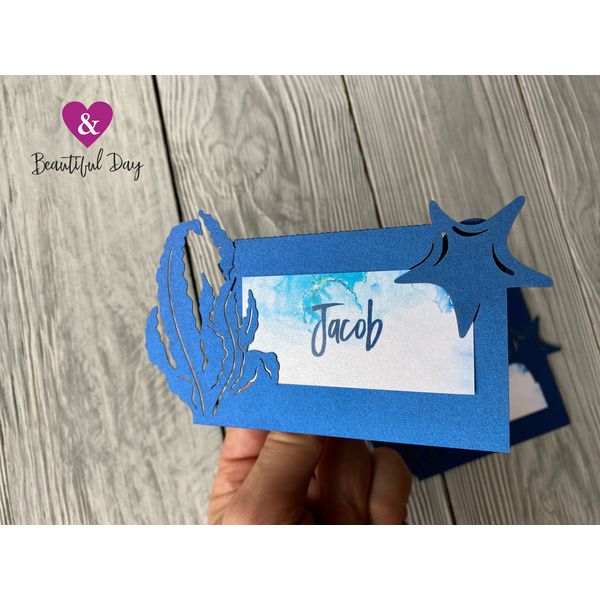 Under the sea party escort cards
