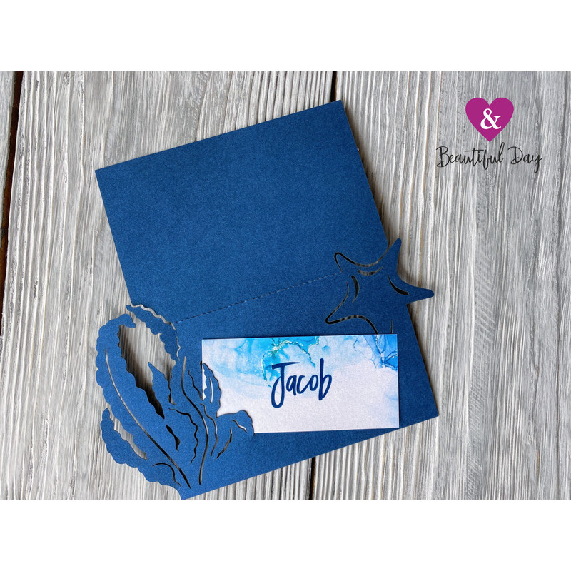 Cricut, laser cut and papercut place card files (cdr, ai, dxf, pdf)