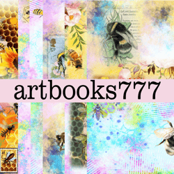 blue bee, beekeeper, bee set, honey, scrapbooking, ephemera, JUNK JOURNAL, digital paper