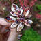 Brooch "Chestnut leaf", Burgundy decoration, Jewelry for clothes, Pin on dress, Gift for her,Beaded accessory,Embroidery
