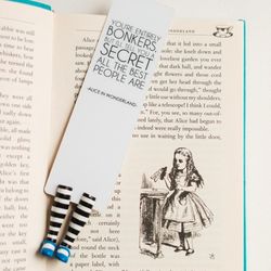Alice in Wonderland Bookmark, Unique Gifts for Women, Lewis Carroll, Handmade Bookmarks, Book Accessories