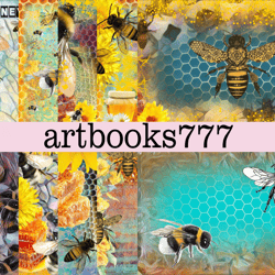 blue bee-1, beekeeper, bee set, honey, scrapbooking, ephemera, JUNK JOURNAL, digital paper