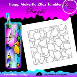 Orchids Burst Template for Hogg, Makerflo, and Other 20oz Straight Tumblers - 181