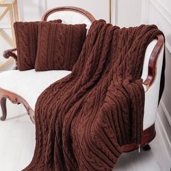 King size blanket, throw blanket, blanket, handknitted blanket, wool acrylic blanket