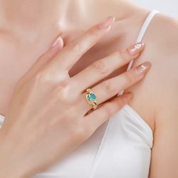 Hands Love Copper Gold-Plated Zircon Simple Ring