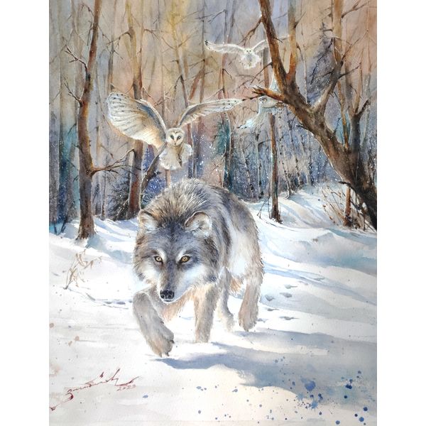 Original-Wolf-painting-Gift-for-hunter-Wildlife-fine-art-2.jpg