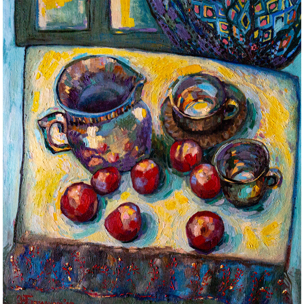Still Life, Fruit Wall ,Art Home Decor Affordable , Art Tea Set Painting.jpg