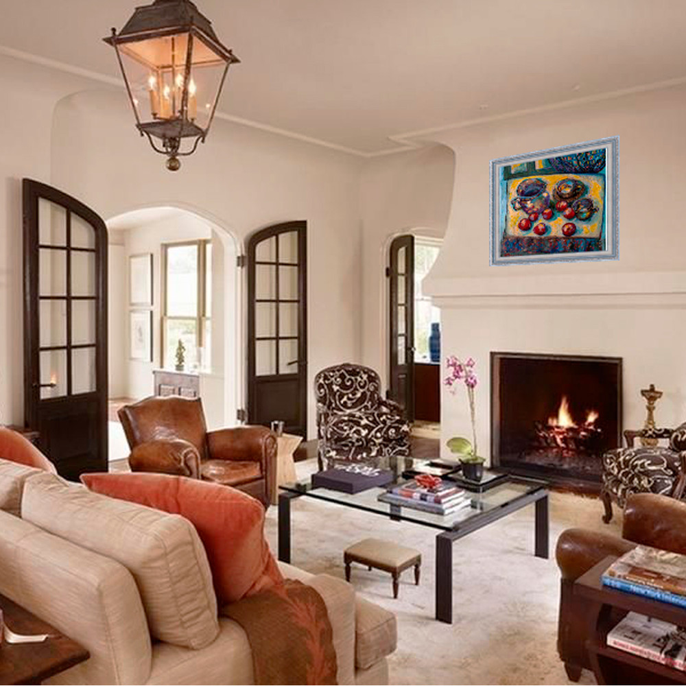 Still Life, Fruit Wall ,Art Home Decor Affordable , Art Tea Set Painting14.jpg