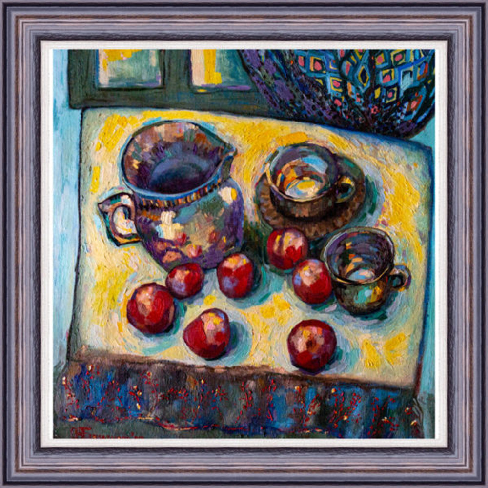 Still Life, Fruit Wall ,Art Home Decor Affordable , Art Tea Set Painting13.jpg