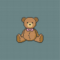 Teddy Bear Cross Stitch Pattern PDF