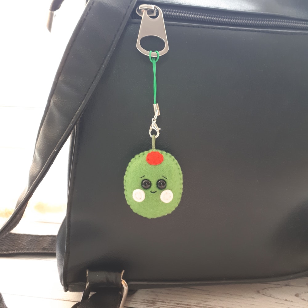 Olive-plush-keychain