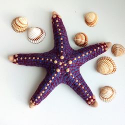 Needle felted purple starfish , realistic starfish , gift for lovers of ocean