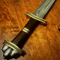 King Ragnar Sword Handmade Damascus Sword Viking With Leather Sheath in usa.jpg