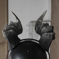 Black demon horns. Large demonic horns