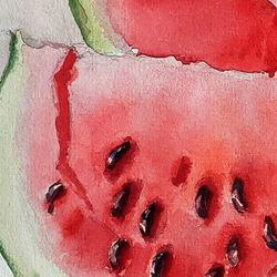 Watermelon, watercolor. Art Print Digital Files. For interior, home wall decor. Digital Download