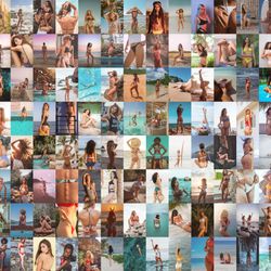 120 PCS Bikini wall collage kit DIGITAL DOWNLOAD | Bikini aesthetic Photo Collage Kit, Photo Wall Collage Set 4x6