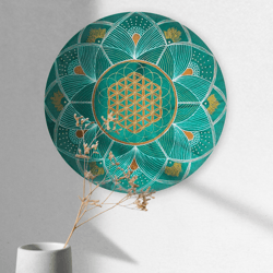 flower of life symbol, sacred geometry mandala, meditation spiritual decor