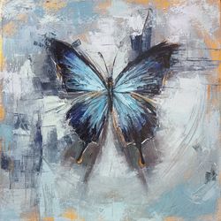 "BUTTERFLY" OIL PAINTING ON CANVAS PALETTE KNIFE