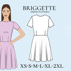 dress pdf pattern sewing patterns basic pdf woman dress pdf pack size xs - xl instant download xs - 2 xl