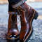 Men's Handmade Burgundy Leather Ankle High Boot, Men's Grain Leather Dress Formal Boots.jpg