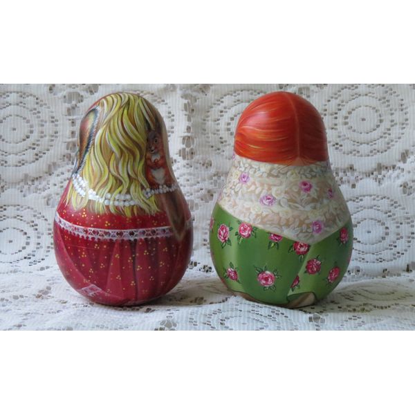 russian roly poly wooden music doll hand painted