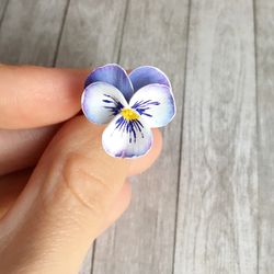 Pansy lavender delicate ring, Flower viola ring, Pansy floral jewelry