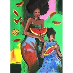 African American Painting Art African Fauvism Original Painting Black Woman