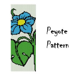Flower Peyote Beading Pattern, Seed Bead Bracelet, Peyoted Beaded patterns Digital PDF