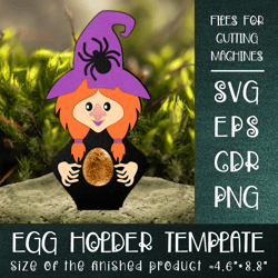 Witch and Spider | Halloween Egg Holder Template