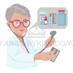 general practitioner coronavirus medicine health vector set