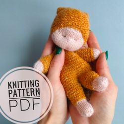 Knitting Doll Pattern, Knitted Baby Doll, Doll for Girls, Pattern Toy, Knitted Toy