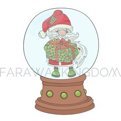 gift santa merry christmas new year vector illustration set