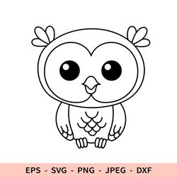 Cute Owl Svg Baby Bird File for Cricut Woodland Cut File