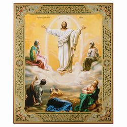 Icon of the Transfiguration | Icon on wood | Gold foiled | Size: 15 7/8 x 13 1/8 inches (40x 33 x 2cm)