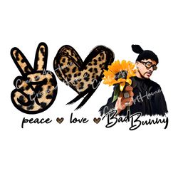 peace love Bad bunny merch PNG, Bad Bunny png, Bad Bunny sublimation