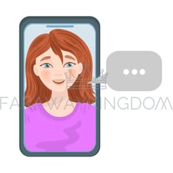 girl message internet talking business vector illustration