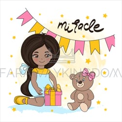 girl miracle valentine day cartoon vector illustration set