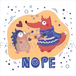 give fish valentine day cartoon animal vector illustration set