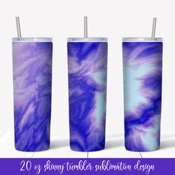 marble tumbler sublimation wrap. blue purple tumbler  design