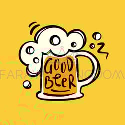 good beer text lettering cartoon drink vector illustration set